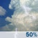This Afternoon: A chance of showers and thunderstorms. Partly sunny. High near 76, with temperatures falling to around 72 in the afternoon. South wind 5 to 15 mph. Chance of precipitation is 50%. New rainfall amounts less than a tenth of an inch possible. This Afternoon: Chance Showers And Thunderstorms
